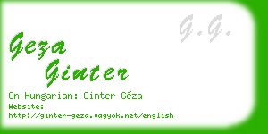 geza ginter business card