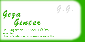 geza ginter business card